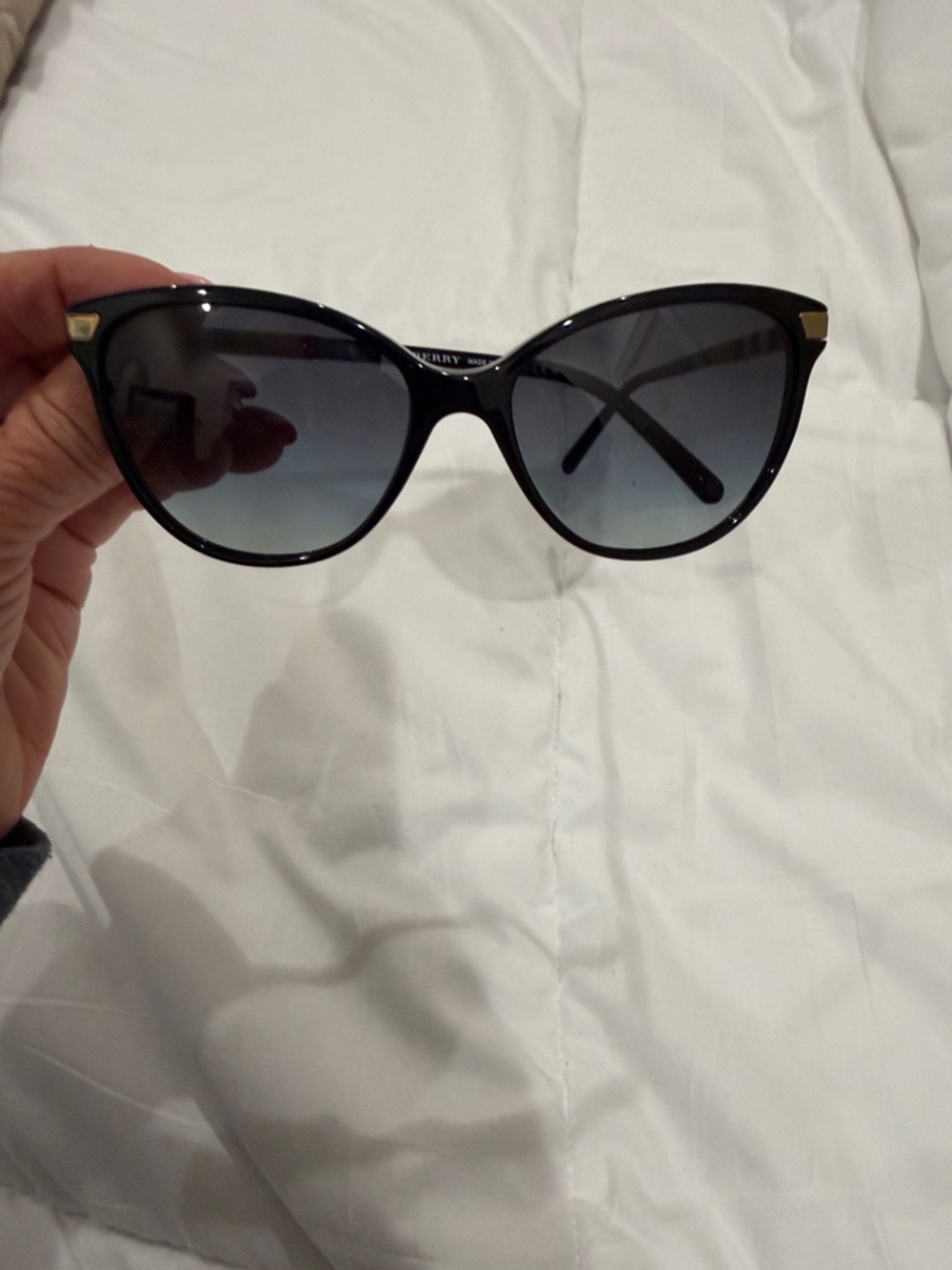 Women’s Burberry Black Sunglasses with Patterned Arms